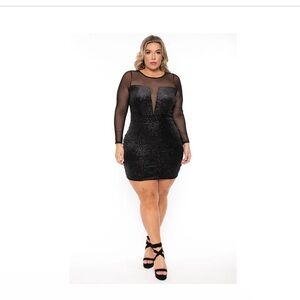 Plus Size Xenia Glitter Bodycon Dress